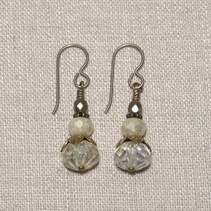 Hand Crafted Handmade Earrings Cream Czech Glass Victorian Inspired Earr…